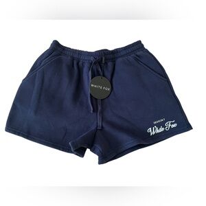 NWT White Fox Season 7 Women's Lounge Fleece Shorts, Deep Sea Navy Blue, Size M